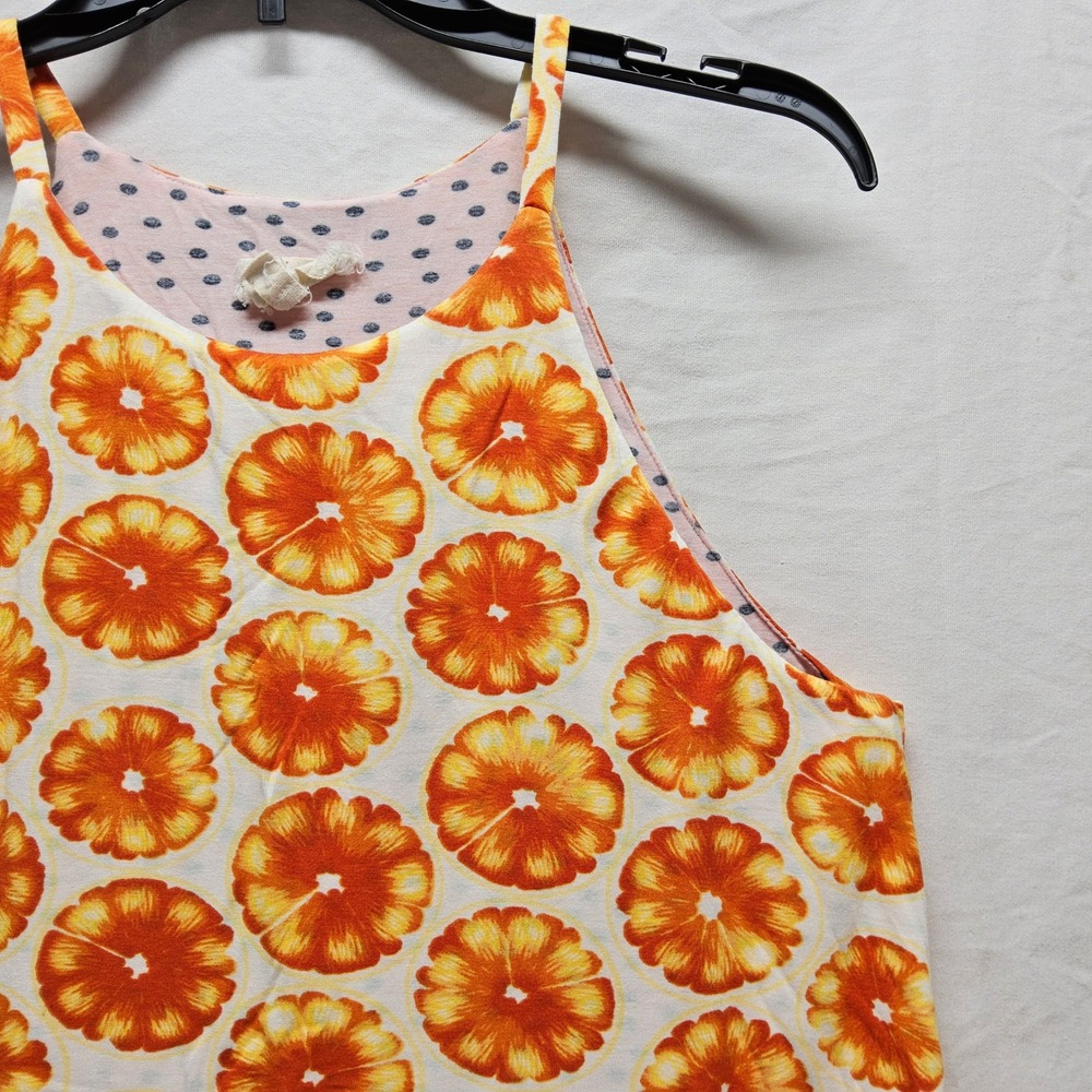 Porridge Tank Top Womens Small Orange Slice Polka Dot Split Back Anthropologie